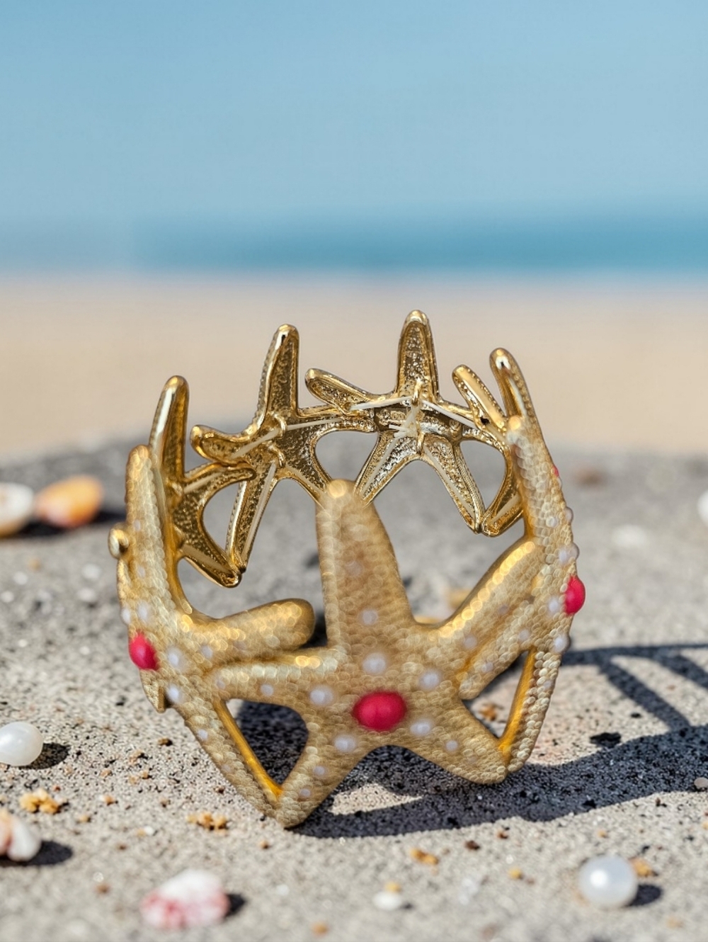 Lilly Pulitzer Gold Starfish Bracelet with Pink Accents